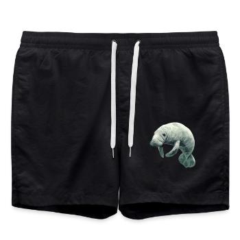 Seekuh Manatees Manatee - Swim Trunks - black - Front - AI Model Male 185 light (185cm)