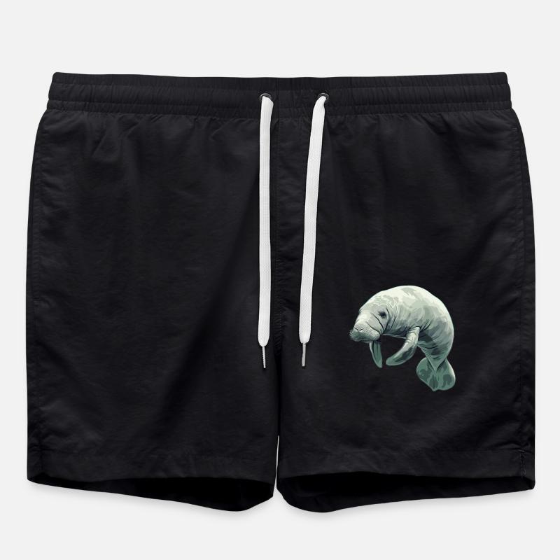 Seekuh Manatees Manatee - Swim Trunks - black