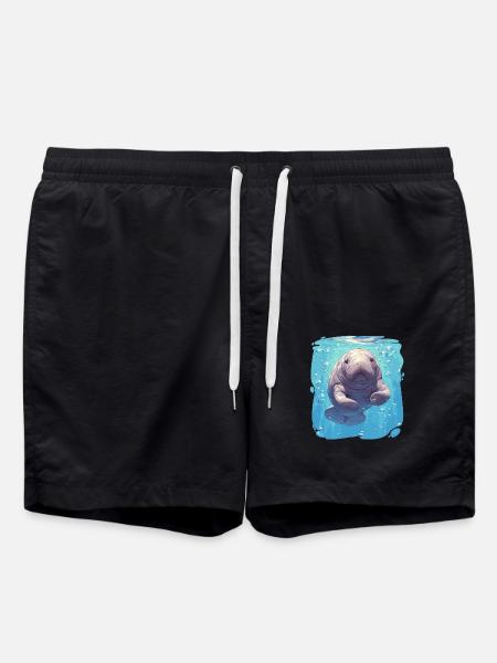 Seekuh Manatees Manatee - Swim Trunks - black