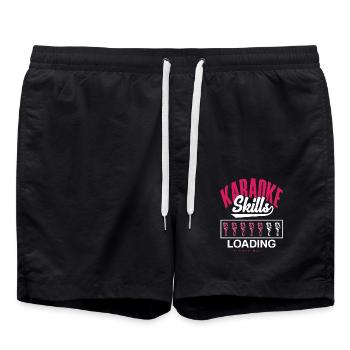 Karaoke Skills Loading Bitte Warten - Badeshorts - Schwarz - Vorne - AI Model Male 185 light (185cm)
