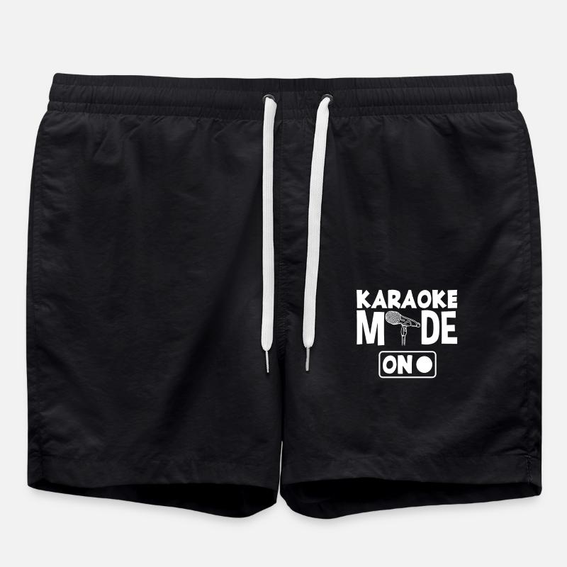 Karaoke Mode On - Swim Trunks - black