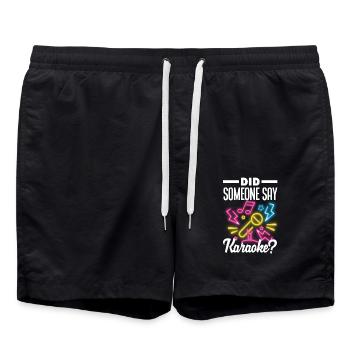 Did someone say karaoke? - Swim Trunks - black - Front - AI Model Male 185 light (185cm)