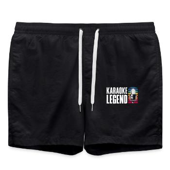 Karaoke Legend Microphone Retro - Swim Trunks - black - Front - AI Model Male 185 light (185cm)