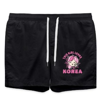 Korean Drama Enthusiast Exclusive Collection Gifts - Badeshorts - Schwarz - Vorne - AI Model Male 185 light (185cm)