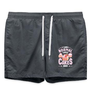 Pastry Lover I was Normal Three Cakes Ago - Badeshorts - Anthrazit - Vorne - AI Model Male 185 light (185cm)