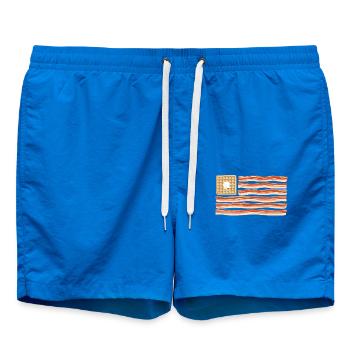 Bacon American Flag Pork Bacon - Swim Trunks - cobalt blue - Front