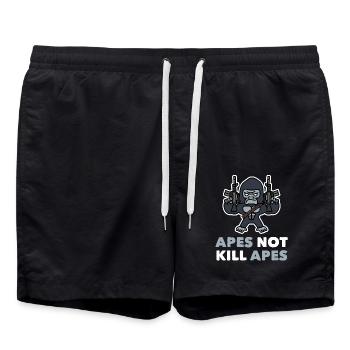 Monkey Chimpanzee Gorilla Apes Not Apes - Swim Trunks - black - Front - AI Model Male 185 light (185cm)