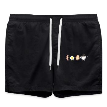 Breakfast Team Pork Bacon - Swim Trunks - black - Front - AI Model Male 185 light (185cm)