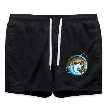 Fischer Angler Angelhaken Angeln - Badeshorts - Schwarz - Vorne - AI Model Male 185 light (185cm)