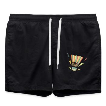 Joueur de volant rétro de badminton - Short de bain - noir - Devant - AI Model Male 185 light (185cm)
