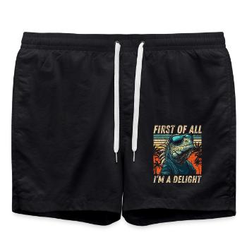 Vintage Iguana - Hoodie Sunset Look - Badeshorts - Schwarz - Vorne - AI Model Male 185 light (185cm)