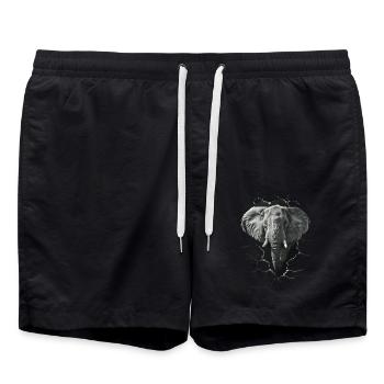 Elefant - Badeshorts - Schwarz - Vorne - AI Model Male 185 light (185cm)