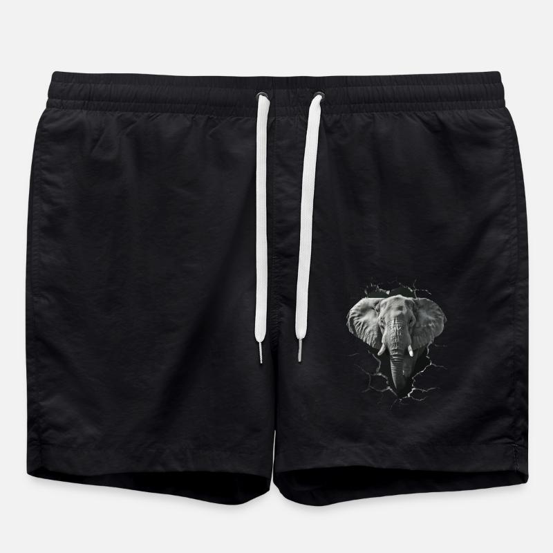 Elefant - Badeshorts - Schwarz