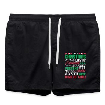 Christmas I Am A Christmas Girl - Swim Trunks - black - Front - AI Model Male 185 light (185cm)