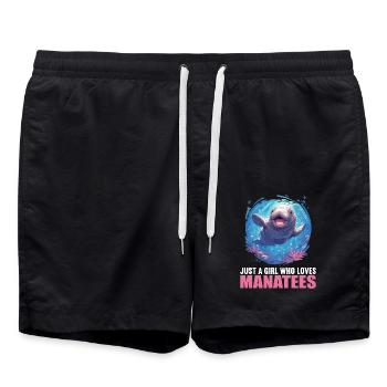 Seekuh Manatees Manatee - Swim Trunks - black - Front - AI Model Male 185 light (185cm)
