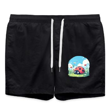 Ladybug Marienkäfer - Swim Trunks - black - Front - AI Model Male 185 light (185cm)