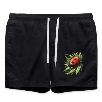 Ladybug Marienkäfer - Swim Trunks - black - Front - AI Model Male 185 light (185cm)