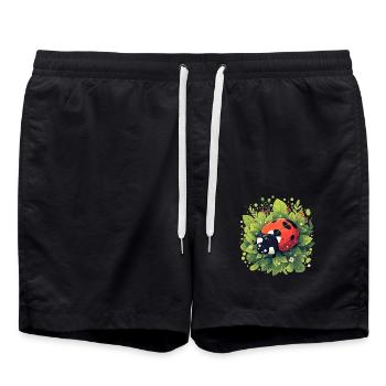 Ladybug Marienkäfer - Swim Trunks - black - Front - AI Model Male 185 light (185cm)
