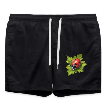 Ladybug Marienkäfer - Swim Trunks - black - Front - AI Model Male 185 light (185cm)