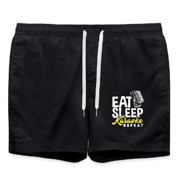 Manger dormir Karaoké Répéter la musique du microphone - Short de bain - noir - Devant - AI Model Male 185 light (185cm)