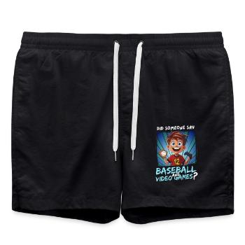 12e anniversaire de baseball et de jeux pour les enfants de 12 ans - Short de bain - noir - Devant - AI Model Male 185 light (185cm)
