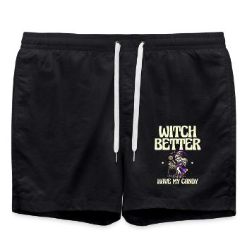 Hexe Besser Meine Süßigkeiten, Halloween Humor - Badeshorts - Schwarz - Vorne - AI Model Male 185 light (185cm)