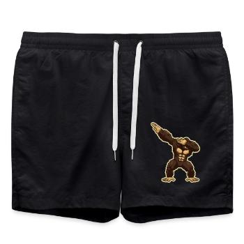 Monkey Chimpanzee Gorilla Dabbing Ape - Swim Trunks - black - Front - AI Model Male 185 light (185cm)