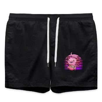 Mexikanischer Salamander Kawaii Ramen Axolotl - Badeshorts - Schwarz - Vorne - AI Model Male 185 light (185cm)