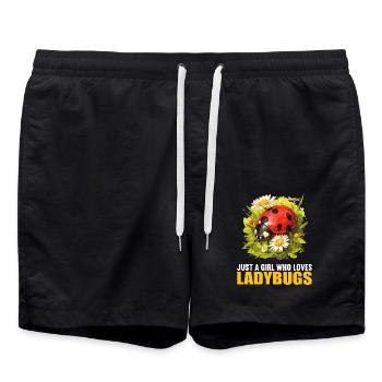 Ladybug Marienkäfer - Swim Trunks - black - Front - AI Model Male 185 light (185cm)