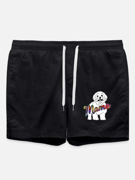 Bichon Frise Bichon Frise Mama - Swim Trunks - black