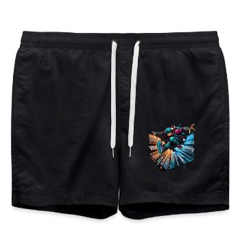 Parkour - Badeshorts - Schwarz - Vorne - AI Model Male 185 light (185cm)