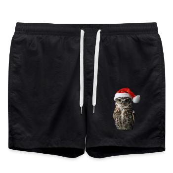 Eule - Badeshorts - Schwarz - Vorne - AI Model Male 185 light (185cm)