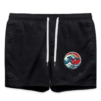 Kanagawa Madness Japan - Swim Trunks - black - Front - AI Model Male 185 light (185cm)