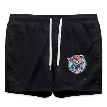 Le cochon zombie au cerveau malade - Short de bain - noir - Devant - AI Model Male 185 light (185cm)