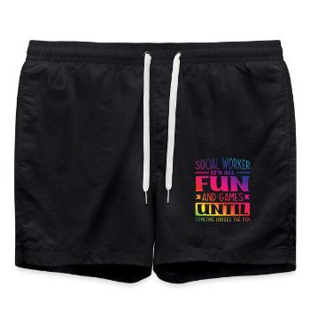 S’amuser jusqu’à ce que quelqu’un perde le stylo - Short de bain - noir - Devant - AI Model Male 185 light (185cm)