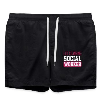 Changing Lives Social Workers - Swim Trunks - black - Front - AI Model Male 185 light (185cm)