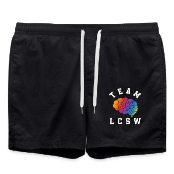 Team LCSW Buntes Gehirn Motiv - Badeshorts - Schwarz - Vorne - AI Model Male 185 light (185cm)