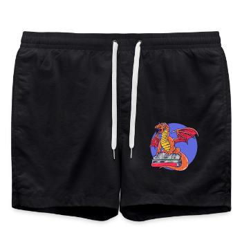 Lecture Dragon Livres Magic Dungeon - Short de bain - noir - Devant - AI Model Male 185 light (185cm)