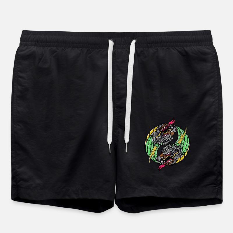 Fantasy RPG Dragons Magic Dungeon - Swim Trunks - black