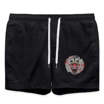 Kanji Japon Oni Démon Masque Ninja Samouraï - Short de bain - noir - Devant - AI Model Male 185 light (185cm)