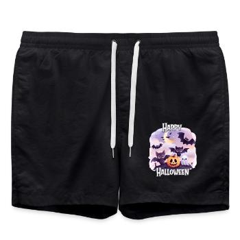 Halloween – Happy Halloween Cute Bats - Swim Trunks - black - Front - AI Model Male 185 light (185cm)