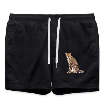 Cheetah Geparde Gepard - Swim Trunks - black - Front - AI Model Male 185 light (185cm)