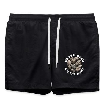 Rockhounding Gravel Guru À la Chasse Minéralogiste - Short de bain - noir - Devant - AI Model Male 185 light (185cm)