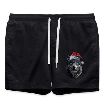 Wolf - Swim Trunks - black - Front - AI Model Male 185 light (185cm)