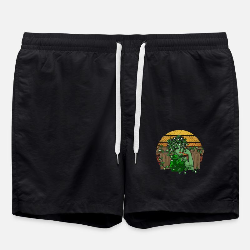 Ancient God Greek Medussa Mythology - Swim Trunks - black