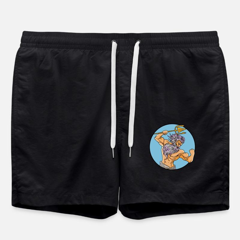Ancient God Greek Zeus Mythology - Swim Trunks - black