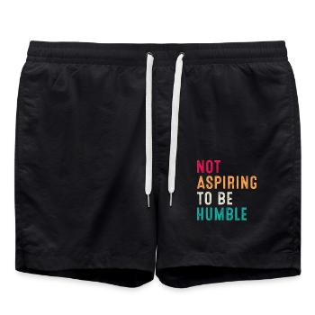 Ne pas aspirer à être humble rétro vintage - Short de bain - noir - Devant - AI Model Male 185 light (185cm)