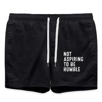 Not Aspiring to Be Humble Kamala Harris Quote - Swim Trunks - black - Front - AI Model Male 185 light (185cm)