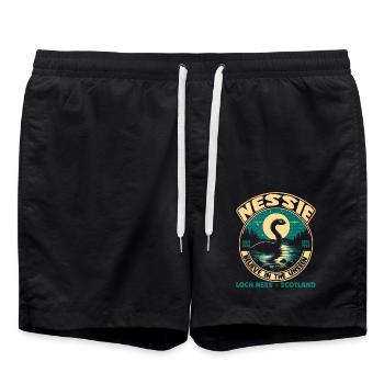 Loch Ness Monster 1933 Legendäres Kryptid Schottland - Badeshorts - Schwarz - Vorne - AI Model Male 185 light (185cm)