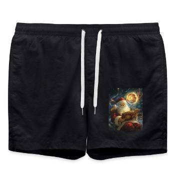 Weihnachtsmann Frauen Männer Kinder Weihnachten - Badeshorts - Schwarz - Vorne - AI Model Male 185 light (185cm)